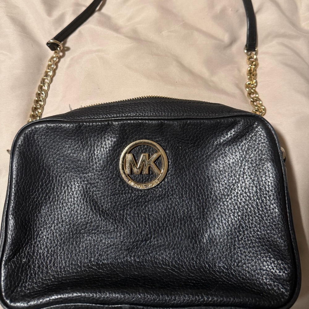 Michael Kors Black Leather Crossbody Bag
